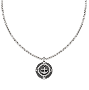 AMEN ocelový náhrdelník kompas s kormidlem ACCL103