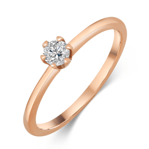 SOFIA DIAMONDS zlatý zásnubní prsten s diamantem 0,15 ct H/SI PAF1370R