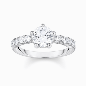 THOMAS SABO prsten Solitaire ring with white zirconia TR2440-051-14