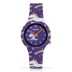 DOODLE dětské hodinky Purple Unicorn DO32006