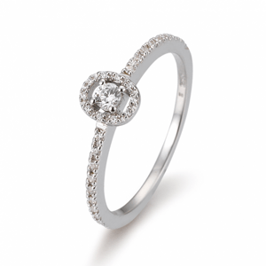 SOFIA DIAMONDS Prsten 14 k bílé zlato s diamanty 0,22 ct BE41/05801-W