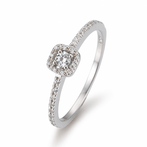 SOFIA DIAMONDS Prsten 14 k bílé zlato s diamanty 0,22 ct BE41/05802-W