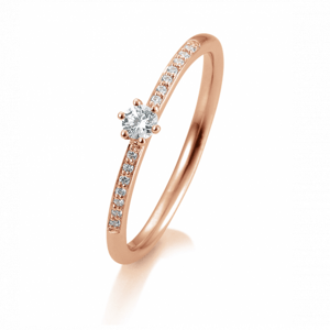 SOFIA DIAMONDS Prsten 14 k růžové zlato s diamanty 0,17 ct BE41/05803-R