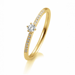 SOFIA DIAMONDS Prsten 14 k žluté zlato s diamanty 0,17 ct BE41/05803-Y