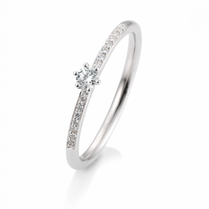 SOFIA DIAMONDS Prsten 14 k bílé zlato s diamanty 0,17 ct BE41/05803-W