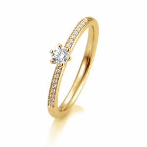 SOFIA DIAMONDS Prsten 14 k žluté zlato s diamanty 0,23 ct BE41/05804-Y