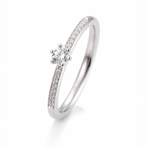 SOFIA DIAMONDS Prsten 14 k bílé zlato s diamanty 0,23 ct BE41/05804-W