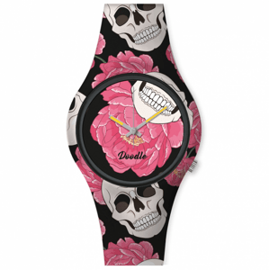 DOODLE dámské hodinky Flowers and Skulls Doodle DO35013