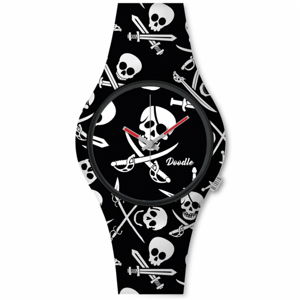 DOODLE unisex hodinky Black Pirates Skulls DOSK002