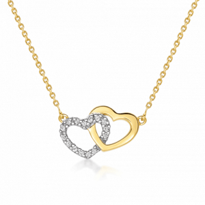 SOFIA zlatý náhrdelník spojená srdce GEMCS23529-16