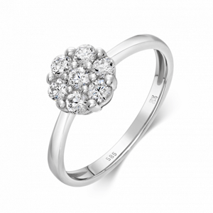 SOFIA zlatý prsten se zirkony uspořádanými do tvaru květu GEMBG24665-09