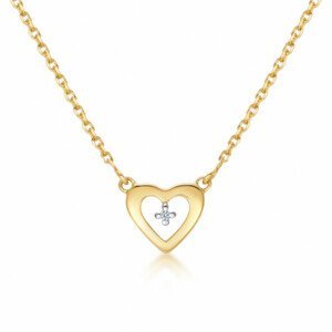 SOFIA DIAMONDS zlatý náhrdelník se srdcem a diamantem 0,005 ct GEMCS28892-14