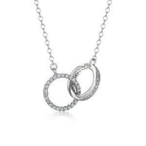 SOFIA stříbrný náhrdelník spojené kruhy IS028CT166