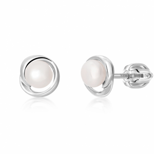 SOFIA stříbrné náušnice s perlou AEAE3526WFM/R-SC