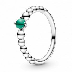 PANDORA prsten s křišťálem zelené barvy 198867C05