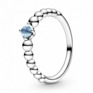 PANDORA prsten s křišťálem jemně modré barvy 198867C01