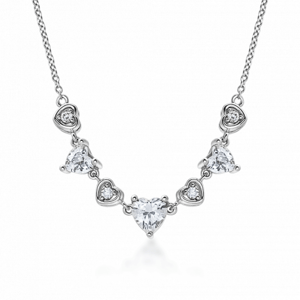 SOFIA stříbrný náhrdelník zirkonová srdíčka AEAN1148Z/R