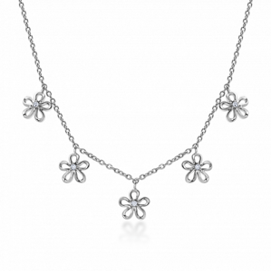 SOFIA stříbrný náhrdelník květiny AEAN1325Z/R