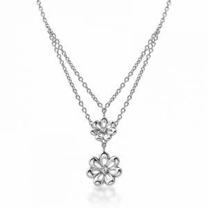 SOFIA stříbrný náhrdelník květiny AEAN1397Z/R