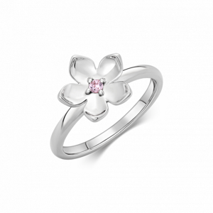 SOFIA stříbrný prsten květ s růžovým zirkonem AEAR4930PZ/R