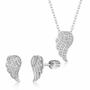 SOFIA stříbrný set náušnice a náhrdelník IS028CT012+IS028OR086-SR