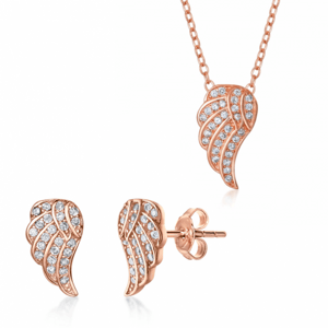SOFIA stříbrný set náušnice a náhrdelník IS028CT012RG+IS028OR086RG