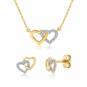 SOFIA DIAMONDS zlatý set náhrdelník a náušnice s diamanty GEMCS30038-18+GEMBO27829-13