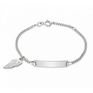 SOFIA stříbrný náramek s ploténkou a andělským křídlem BI560691-98.5.16.0