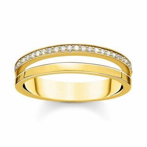 THOMAS SABO prsten Ring double white stones gold TR2316-414-14