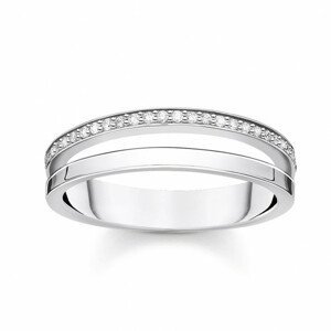 THOMAS SABO prsten Ring double white stones silver TR2316-051-14