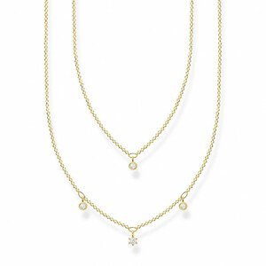 THOMAS SABO náhrdelník Double white stones gold KE2078-414-14-L45v