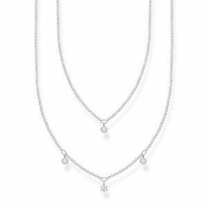 THOMAS SABO náhrdelník Double white stones silver KE2078-051-14-L45v