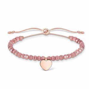 THOMAS SABO šňůrkový náramek Pink pearls heart rose gold A1985-893-9-L20v