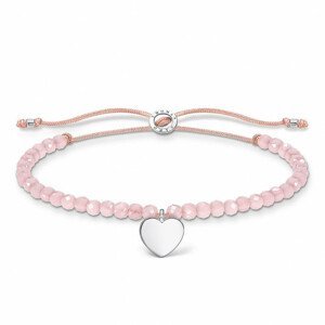 THOMAS SABO šňůrkový náramek Pink pearls heart A1985-813-9-L20v