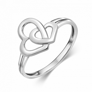 SOFIA stříbrný prsten spojené srdce AUSEZM0ZZ0P-00