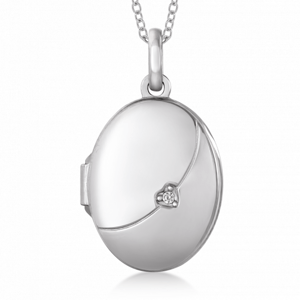 SOFIA DIAMONDS stříbrný medailon s diamantem 0,005 ct HNP41102-RO