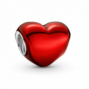 PANDORA korálek Metalické červené srdce 799291C02