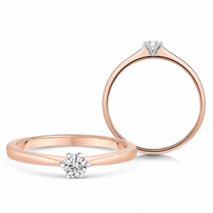 SOFIA DIAMONDS zlatý zásnubní prsten s diamantem 0,15 ct UDRG46873R-H-I1