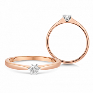 SOFIA DIAMONDS zlatý zásnubní prsten s diamantem 0,10 ct UDRG47226R-H-I1