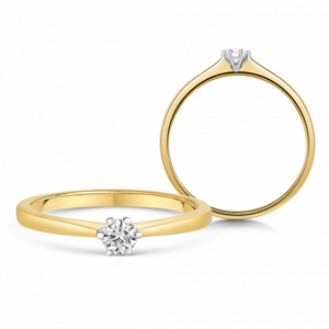 SOFIA DIAMONDS zlatý zásnubní prsten s diamantem 0,15 ct UDRG46873Y-H-I1