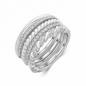 SOFIA stříbrný prsten s různými obroučkami CORZC97826-2