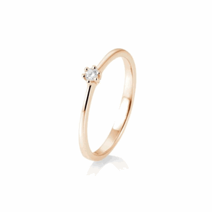 SOFIA DIAMONDS prsten z růžového zlata s diamantem 0,05 ct BE41/85770-R