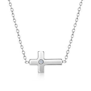 SOFIA stříbrný náhrdelník s křížkem AMCLT3316-45+5