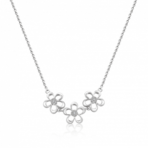 SOFIA stříbrný náhrdelník květiny AEAN0373Z/R