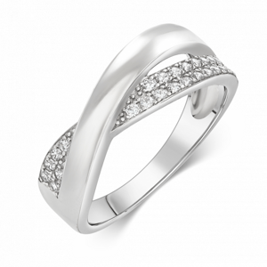 SOFIA stříbrný zkřížený prsten se zirkony ANSR152115CZ1