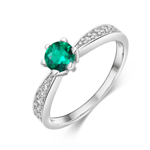 SOFIA stříbrný prsten se zeleným zirkonem CORZB72308