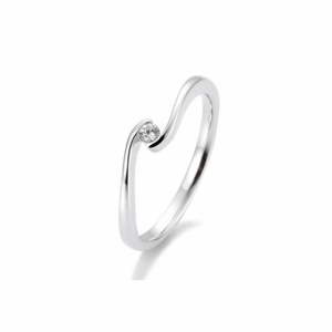 SOFIA DIAMONDS prsten z bílého zlata s diamantem 0,05 ct BE41/85939-W