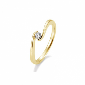 SOFIA DIAMONDS prsten ze žlutého zlata s diamantem 0,10 ct BE41/85940-Y