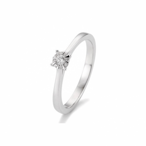SOFIA DIAMONDS prsten z bílého zlata s diamantem 0,104 ct BE41/05763-W