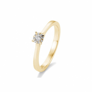 SOFIA DIAMONDS prsten ze žlutého zlata s diamantem 0,104 ct BE41/05763-Y
